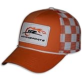 Dale Earnhardt Jr Motorsports Patch Rope Snapback Orange White Checkered Mesh Hat