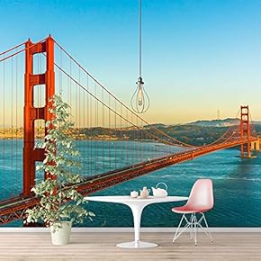 Wall Murals for Bedroom Brooklyn Bridgeand Newyork City Large Removable Wallpaper Peel and Stick Wall Stickers - 66x96 inches