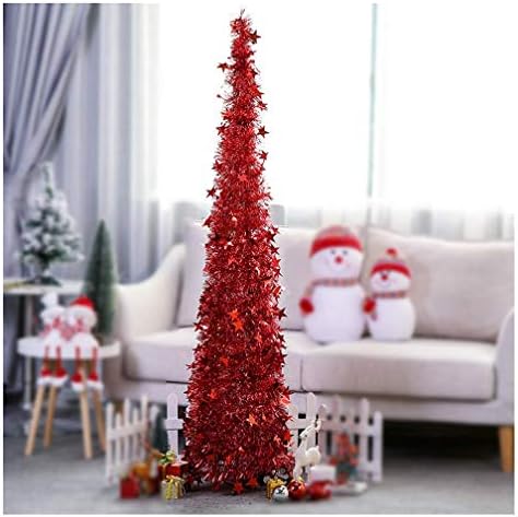 Lxhff Artificial Christmas Tree, 4 Ft/ 5 Ft PVC Decoration Christmas Tree Extendable Folding, Specially Used for Decoration,Silver,150Cm (Color : Red, Size : 120cm)