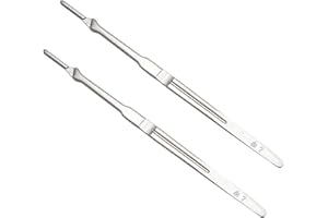 JINGHANGER 2pcs Scalpel Handle #7, Premium Quality, Stainless Steel Scalpel Knife Handle, Lightweight and Durable, Fits Surgical Blades No. 10, 11, 12, 15 for Laboratory Hospital Home Use (#7)