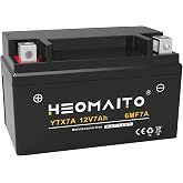 HEOMAITO YTX7A-BS 12V 7Ah AGM Motorcycle Battery 220 CCA 10HR Sealed Lead Acid ATV Scooter Battery Replacement