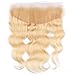 FDshine Blonde Frontal Lace Closure with Baby Hair Ear to Ear Frontals Human Hair 13x4 Free Part Body Wave (14