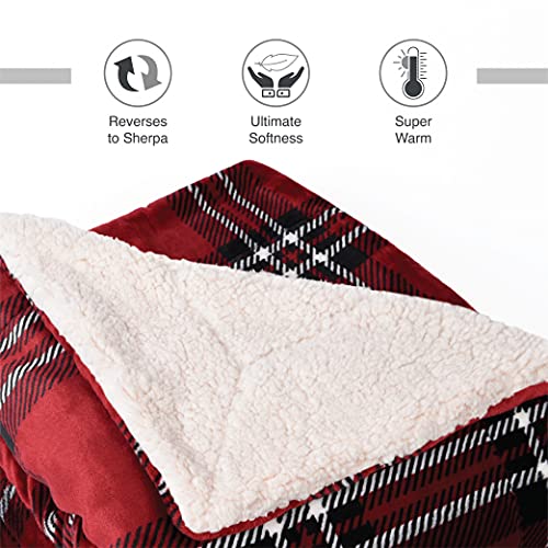 LIFE COMFORT Plush Ultimate Reversible Sherpa Throw Large Oversized 60