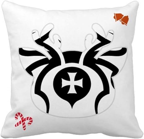 Amazon Co Jp 昆虫のクモがクモの巣のイラストブラック クリスマスの枕カバー正方形 50cm X 50cm ホーム キッチン