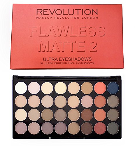 Makeup Revolution Ultra 32 Eyeshadow Palette All Matte Flawless Mattes 2 by Makeup Revolution