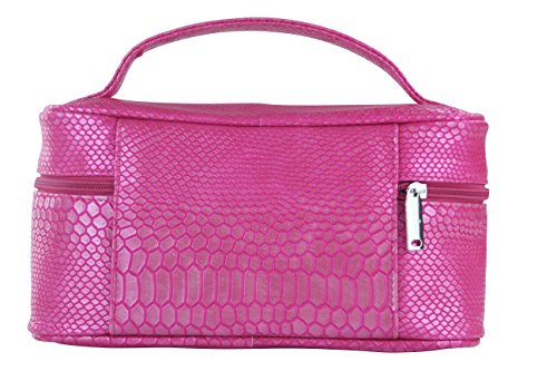 Primeware Lemondrop Chic and Classy Insulated Cosmetics Bag for The Minimalist, Pink Reptilian - Thumbnail 2