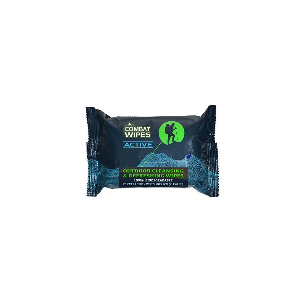 Combat Wipes ACTIVE Outdoor Wet Wipes Extra Thick, Ultralight