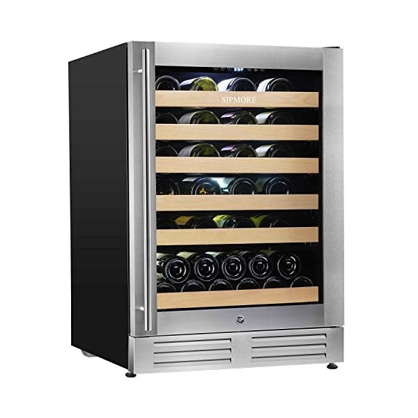 Wine-Cooler-Built-in-Multi-Size-Bottle-TS-1-series-Wine-refrigerator-Double-Layer-Tempered-Glass-Door-Stainless-Steel-Front-Ventilation-24-Inch-51-Bottles