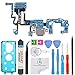 OmniRepairs Charging USB Dock Port Flex Cable Replacement with Microphone and Coaxial Antenna Compatible for Samsung S9 Model (G960F) Adhesive and Repair Toolkit (International)