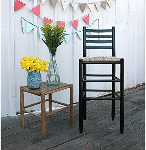 Dixie Seating Company 511065 30 in. Woven Seat Ladderback Barstool Finish, Black