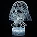 LED 3D Optical Illusion Smart 7 Colors Night Light Desk Lamp with USB Cable (Darth Vader)