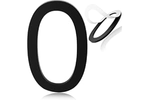 HADOIFE 5 Inch House Numbers, Self-adhesive House Number Acrylic Modern House Numbers Mailbox Numbers Black - Adhesive House Numbers for Outside, 5 Inch Address Numbers for House Stick on for Apartments Office hotel, Easy Install without Tools (Number 0)