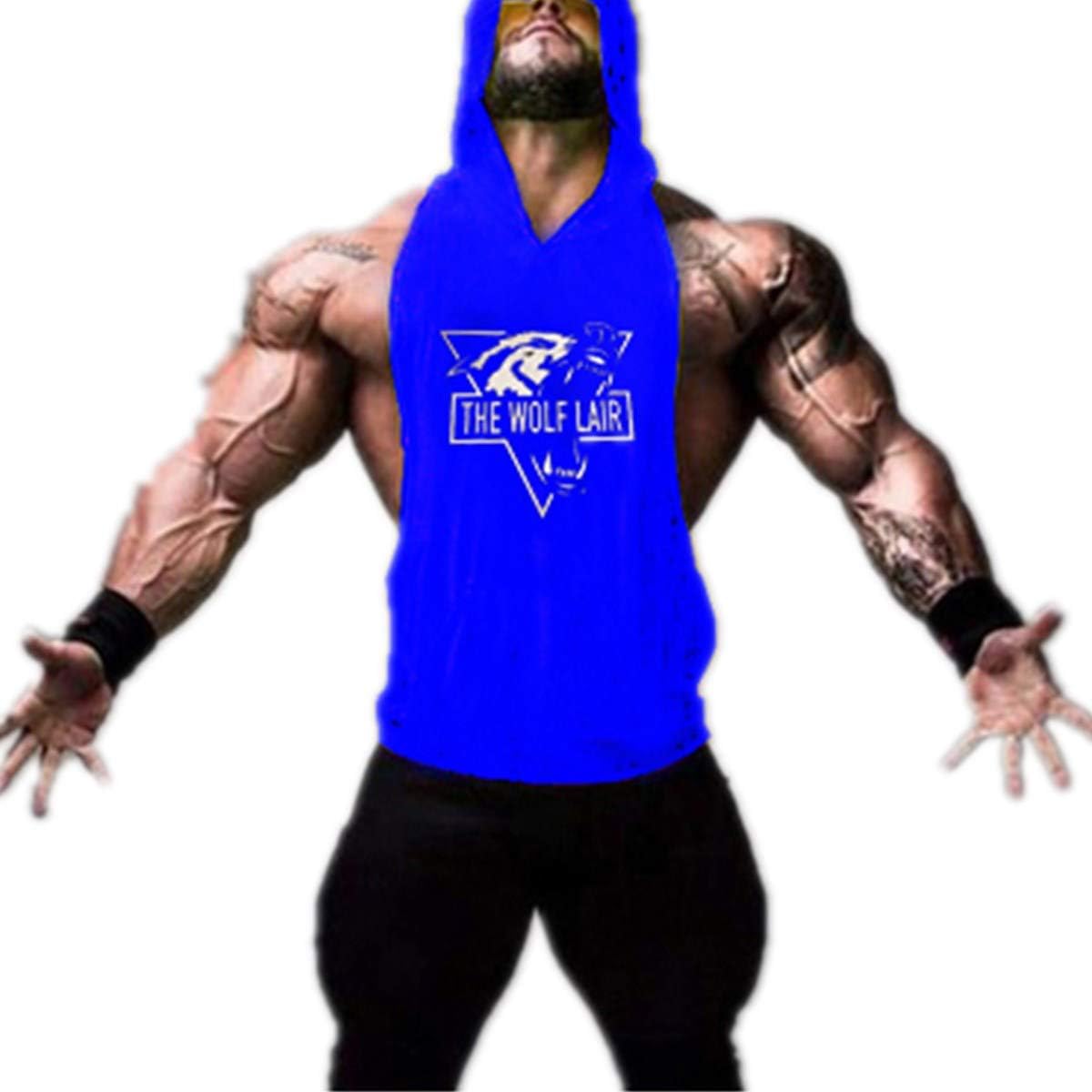 CabeenMen's Gym Tank Tops Bodybuilding Hoodie Stringer Fitness Sleeveless Vest Shirts