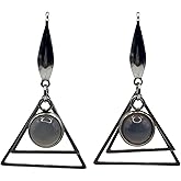 Gemstone Geometric Triangle Earring