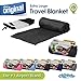 Cloudz Extra Large Airplane Travel Blanket for Your Flight, Car, Camping, Home or Comforting Warmth Anywhere! Includes Warm Cozy Pockets for Your Feet and a Travel Bag - Black