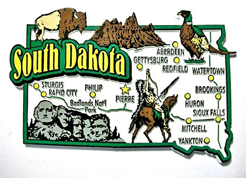 South Dakota Jumbo State Map Fridge Magnet