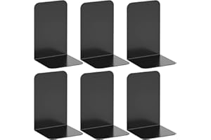 VFINE Bookend, Black Metal Book Ends, Book Ends for Shelves Heavy Duty Bookends, Bookend for Shelves, Book Ends for Heavy Books,Bookend Stopper, Black Bookends 3 Pairs