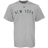 MLB Majestic New York Yankees Ash Official Road Wordmark T-shirt