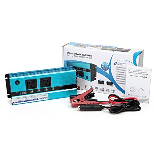 1500W Watt Power Inverter DC 12V to AC 110V Converter Digital Display for Car, Truck, RV,Pickup,4WD