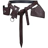 Zonlianxin 5PCS Renaissance Pirate Fanny Pack Waist Belt Accessories, Sword Frog for Medieval Viking Horn Halloween Costume