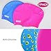Aegend Swim Caps for Long Hair, Durable Silicone Swimming Caps for Women Men Adults Youths, Easy to Put On and Off, Waterproof Swim Hats Bathing Caps to Keep Hair Dry, 2 Pack, Blue Pink