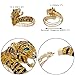 EVER FAITH Austrian Crystal Enamel Gorgeous Tiger Animal Bangle Bracelet Brown Gold-Tone