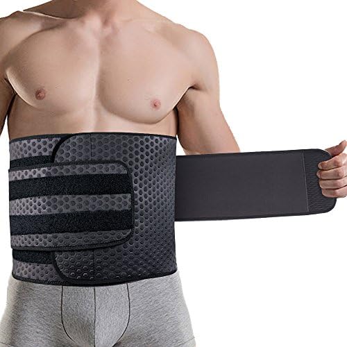 Waist Trimmer for Men, Neoprene Ab Belt Widening Waist Trainer with Double Adjusted Straps for Fitness Weight Loss and Back Support