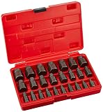 Neiko 04204A Hex Head Multi-Spline Screw and Bolt Extractor 25-Piece Set | 1/8" to 7/8" by 1/32" Increment