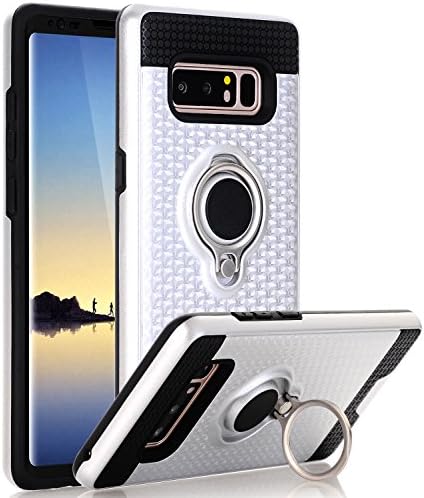 Galaxy Note 8 Case, WALAGO Note 8 Case With Ring Holder Kickstand Armor Dual Layer Heavy Duty Protection Compatible with Magnetic Car Mount Cover for Samsung Galaxy Note 8 [Silver]