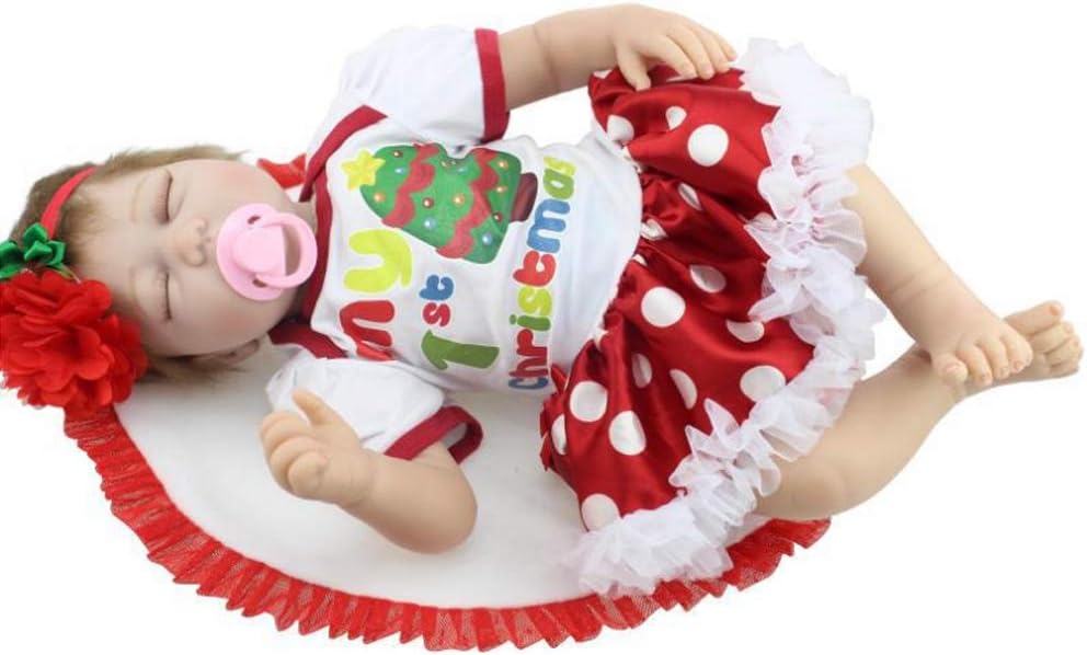 Prezzo JTYX DOLLS Reborn Bambino Bambole Natale Regali Bella Vita Reale Morbido Silicone Vinile Realistico Giocattolo Neonato Bambino Regalo 55CM,Color1,55cm Offerte