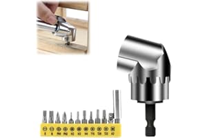 QITELL Corner Tool Screw Hub with Multi-Function Bend Screwdriver Bit 2025 New 105 Degree Right Angle Drill Adapter Screwdriver Bit 1/4" Hex Shank Driver Angle Drill Attachment for Household Work (Short)