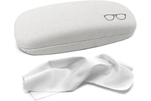 OPTIPAK Hard Shell Glasses Case – Eco-Friendly Eyeglass Holder with Microfiber Cleaning Cloth – Durable Eyeglasses Case