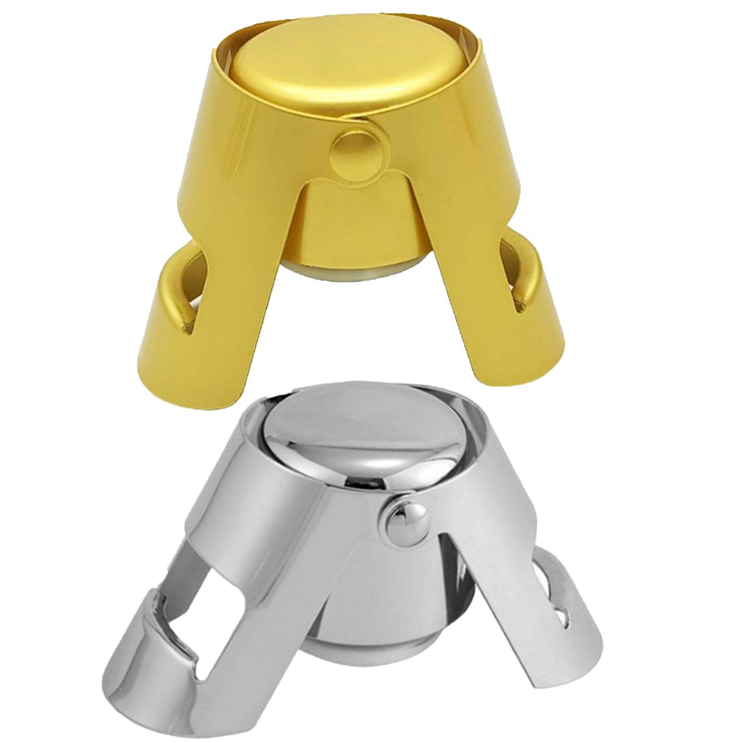 AOVNA 2Pcs Champagne Stopper Multicolor Bottle Sealer Vacuum Wine Stopper Bottle Plug Sealer Stainless Steel Bottle Closure for Champagne Red Wine Cava