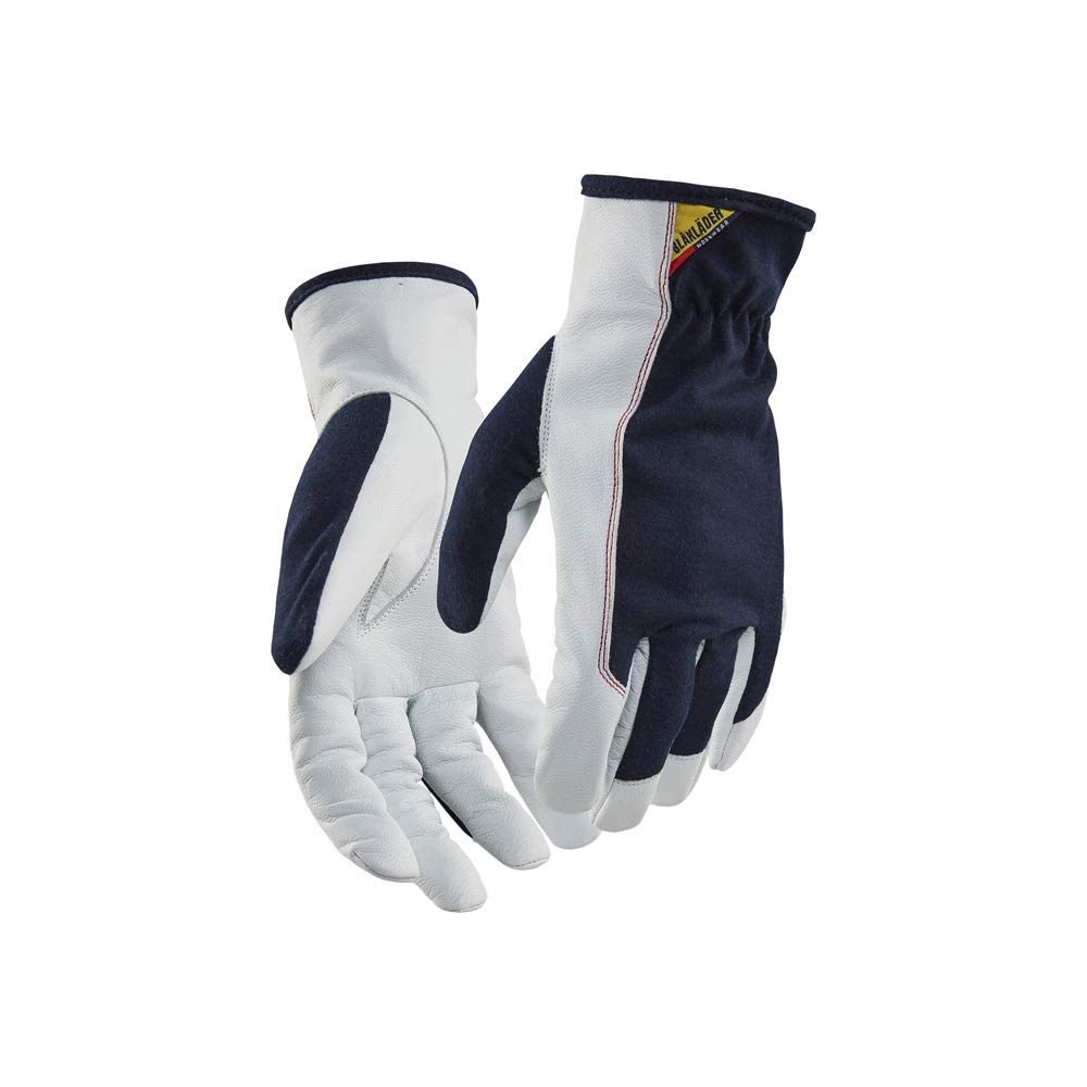 Blaklader 28031458861010 Leather Work Gloves, Dark Navy/White, Size 10
