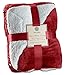 Genteele Sherpa Throw Blanket Super Soft Reversible Ultra Luxurious Plush Blanket, 50 x 60 inches, Rich Burgundy Red/White