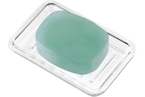 INTERDESIGN iDesign Royal Plastic Rectangular Soap Saver, Bar Holder Tray for Bathroom Counter, Shower, Kitchen, 3.5" x 5.25", Clear