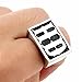 UNAPHYO Jewelry Men's Stainless Steel Letters HD Motor Biker Ring, Silver Size 8