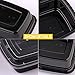 Maredash 34OZ Meal Prep Containers,Food Storage Container with Sealed Black Lid and Fork Spoon,Lunch Box, Foldable Meal Peparation Container, Microwave,Refrigerator and Dishwasher