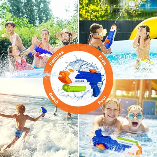 SLEEPHEAD®Water Gun for Kids, 900CC Squirt Gun for Kids, 2 Pack Water Guns for Kids, Water Blasters for Kids, Water Squirt Guns for Adults, Watergun for Swimming Pool Beach Sand Play Gifts