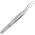 False Eyelash Applicator - FEITA Professional Curved Eyelashes Extension Tweezer for Easy Lashes Application and Removal - Silver - 1Pc