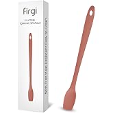 Firgi Platinum Silicone Topping Spatula for Cooking &ndash; BPA Free Heat Resistant Cooking Utensils for Non Stick Pans &ndash; One-Piece Spoonula for Baking, Mixing &amp; More &ndash; Kitchen Scraper 10.7&rdquo; IndiePink