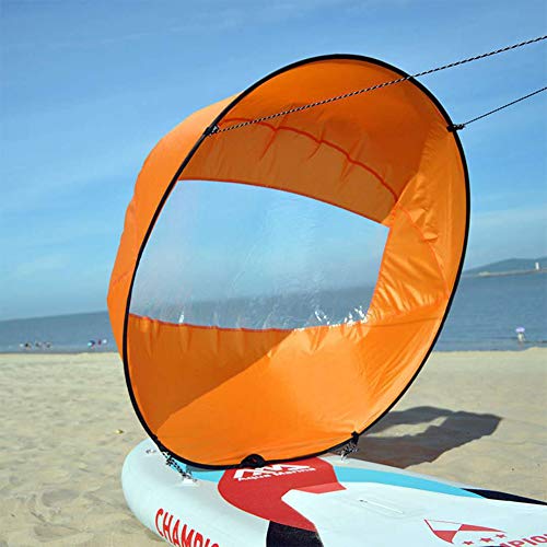 Aoile 42in Sail Foldable Kayak Boat Wind Sail Sup Paddle Board Sailing Canoe Stroke Paddle Rowing Boats Wind Clear Window Blue 108cm