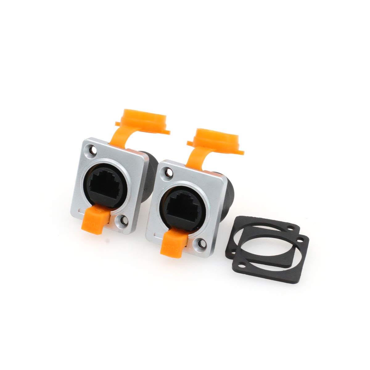 Photo 1 of DRRI 2pcs RJ45 Waterproof Connector sockets,Ethernet Connector IP65 Panel Mount (Yellow)