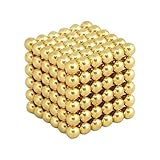 ROPPYAR Magnetic Ball, Magnetic Sculpture Toys for Intelligence Development and Stress Relief (5MM Set of 222 Balls) (Gold)