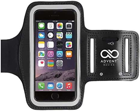 Advent Basics™ Sports Armband Mobile Case For Running Jogging Sports &amp; Gym Compatible With iPhone 6 | 6s | Samsung | Sony | Motorola | Lenovo | Microsoft upto 5 inch (Black)