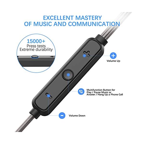Earphones-Headphones-with-Mic-and-Volume-Control-In-Ear-Headphones-Earphones-Powerful-Bass-Sound-Wired-Earphones-with-Microphone-for-Samsung-and-Most-Smartphones-which-Support-Headphones-35mm-Jack Earphones Noise Isolating In Ear Headphones with Mic