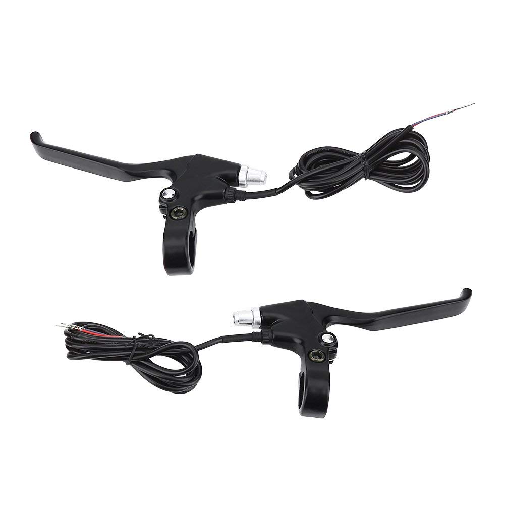 Alomejor 1 Pair Bicycle Brake Lever Universal Aluminum Alloy 4-Finger Bike Brake Levers 2 Wires Left & Right Brake Handles for Electric Mountain Bike, Road Bike, Folding Bike