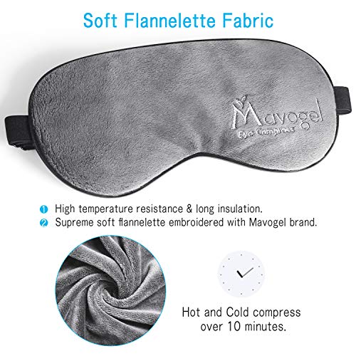 Eye Mask for Dry Eyes - Mavogel Moist Heat Eye Compress, Microwave Hot/Freezer Cold Sleep Mask for Puffy Eyes & Dry Eyes, Natural Semen Cassiae Sleep Mask Healthy Therapies
