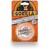 Gorilla Tough & Clear Double Sided Mounting Tape, 1 Inch x 60 Inches, Clear