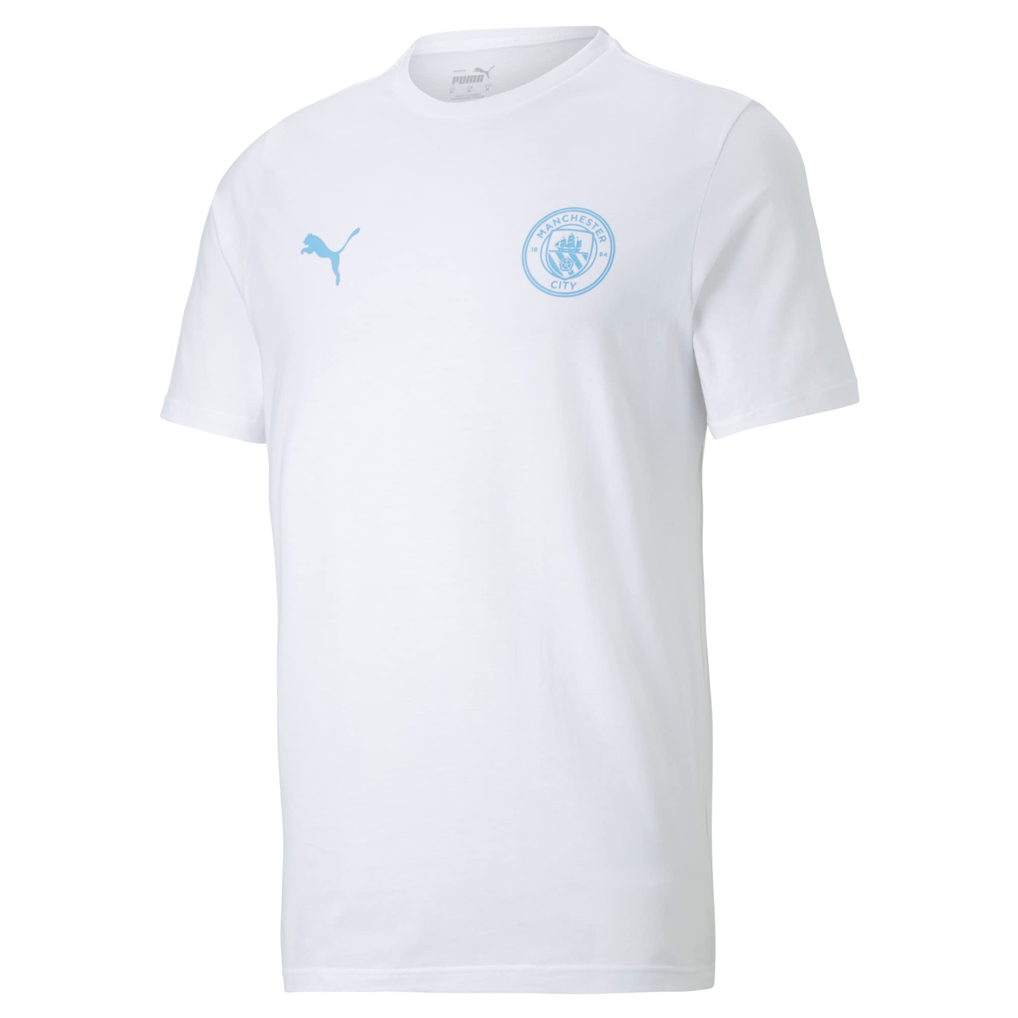 Manchester City Essentials Kids Tee - White - Size 9/10 Years